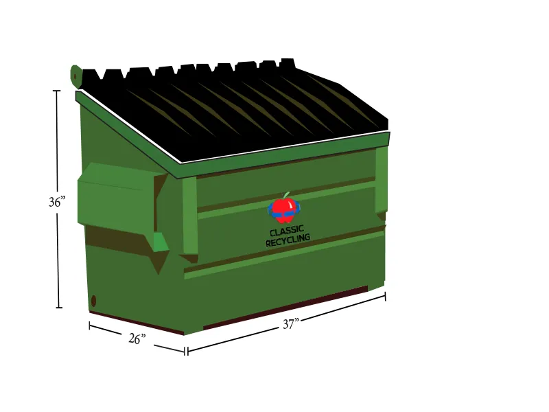 1/2 yard front-load container