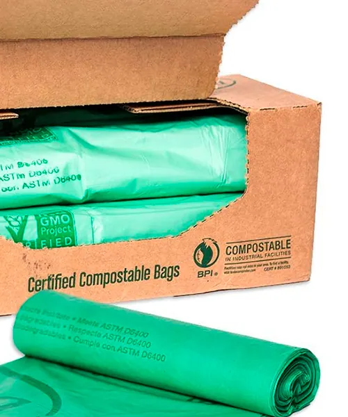 Box of certified compostable bags