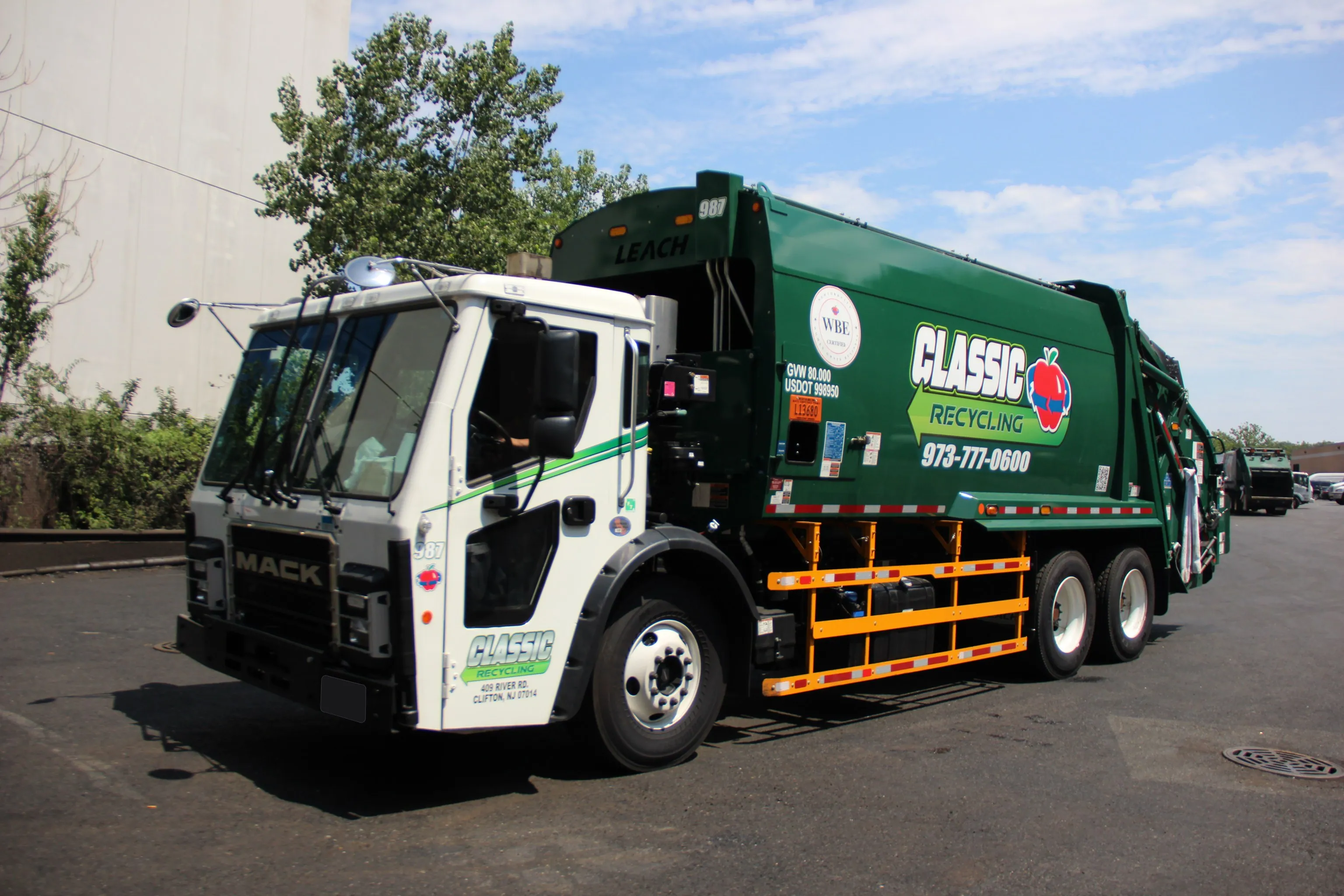 Classic Recycling truck in the company yard