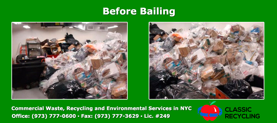 Commercial waste before bailing classic recycling new york