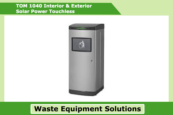 TOM 1040 Interior Exterior Solar Power Touchless Waste Compactor Classic Recycling